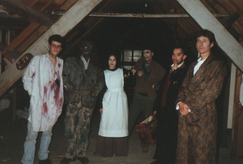 In the attic.