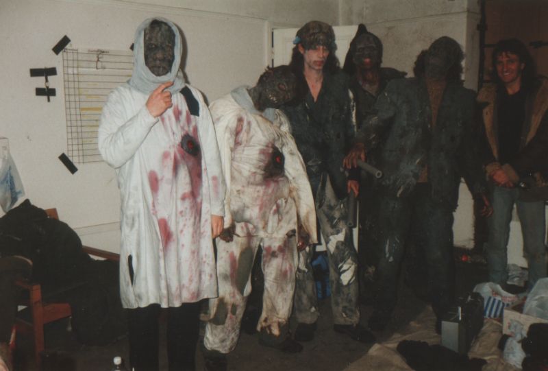 Behind the scenes the zombies prepare for a night out