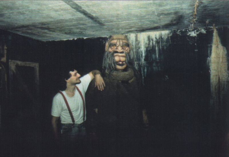 Mike with the giant in the depths of the Dragon's Lair - Derby