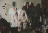 Behind the scenes the zombies prepare for a night out